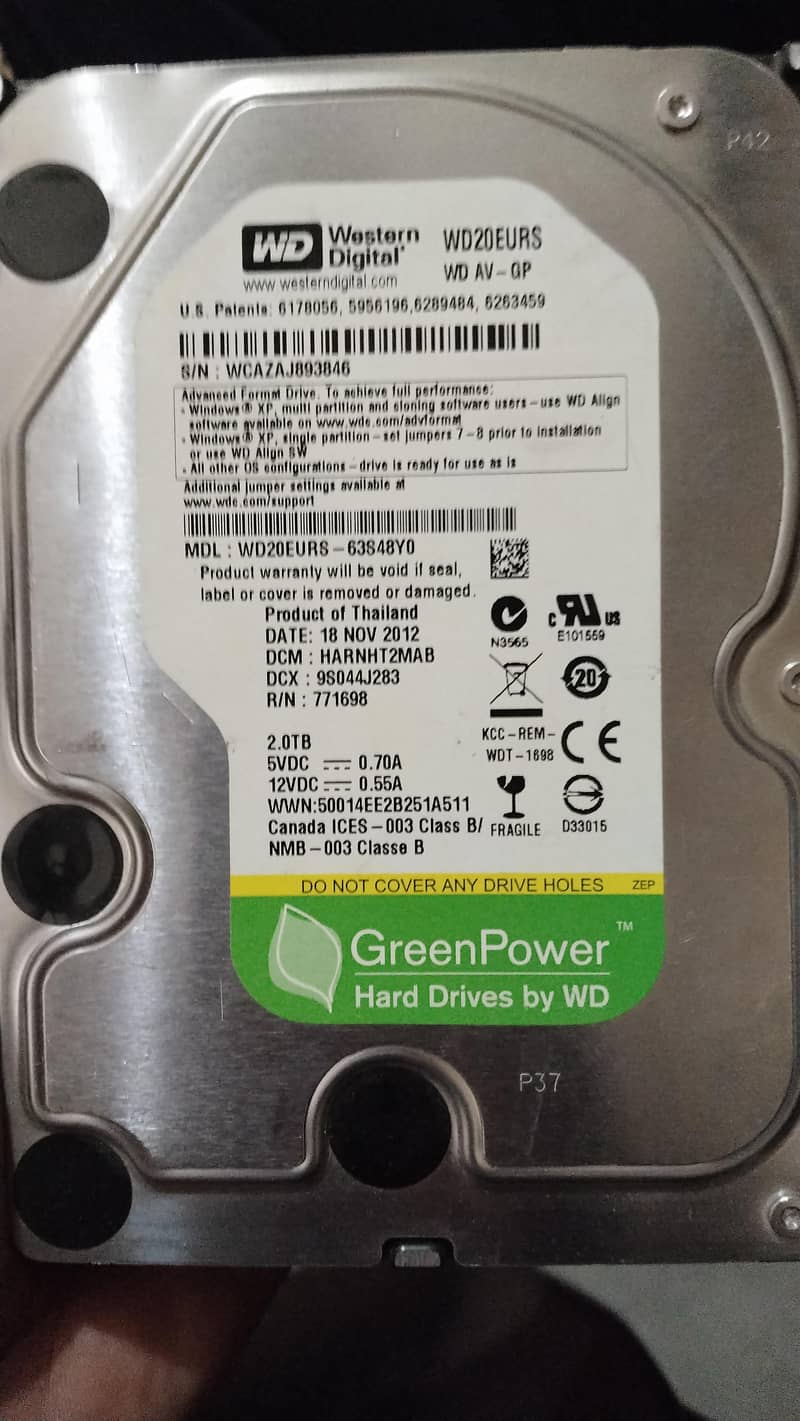 2 TB hard disk for computer 1
