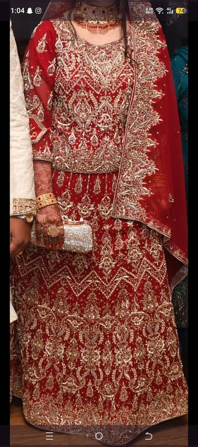 Luxury Red Lehenga | One-Time Used | Handmade Work