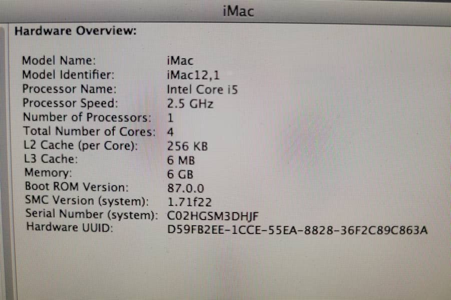 iMac i5 2nd generation 5