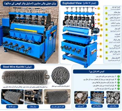 **Steel Wire Kuchi Bartan Manjane Wali Machine – Full Chalu**