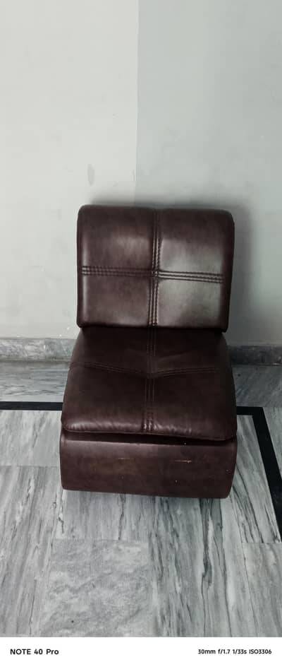 Brown Single Sofa / Low Floor Chair - 10/10 Condition
