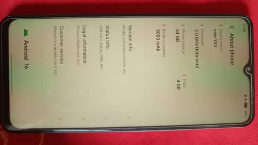 Vivo Y03 Used PTA Approved 10/10 Condition (Only Mobile)