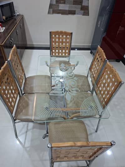 6 Chairs Glass Dining Set
