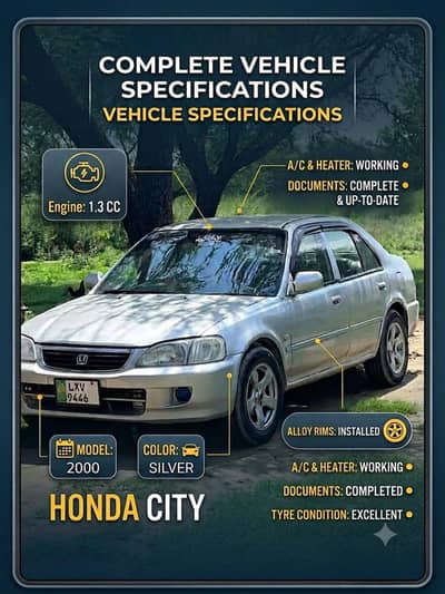 Honda City 2000 phone: 03005216415