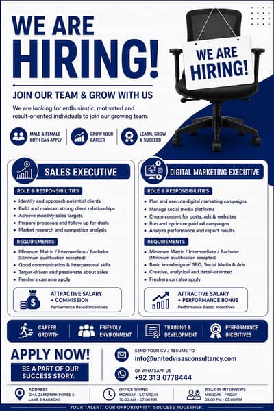 we are hiring male/ female sale excutive
