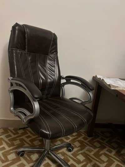 Revolving leather chair