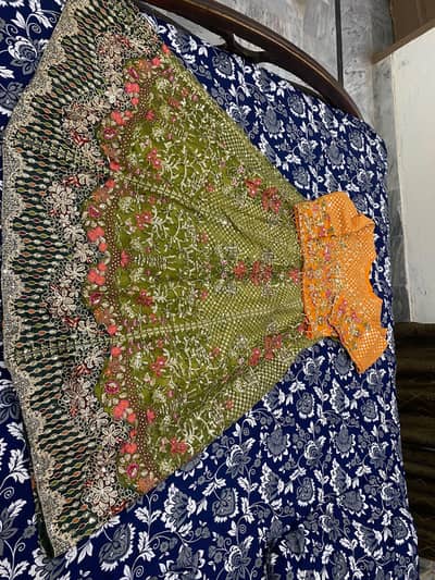 3 Piece Embroidered Organza Lehnga Worn Once Excellent Condition