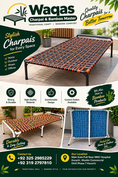 sleeping bed for sale in karachi/Folding charpai/unfolding charpai