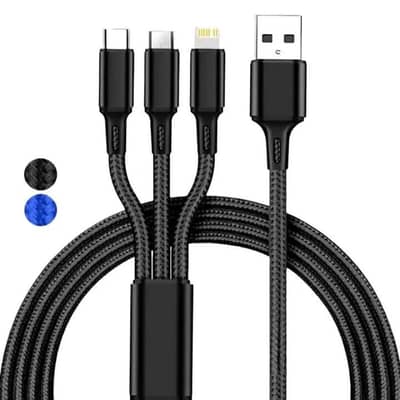 3 in 1 Fast Charging Cable | Type-C, Micro USB & Lightning
