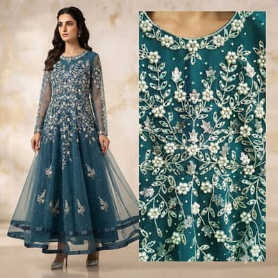 Elegant zinc /Wedding Dress / Heavy Embroidery/ for