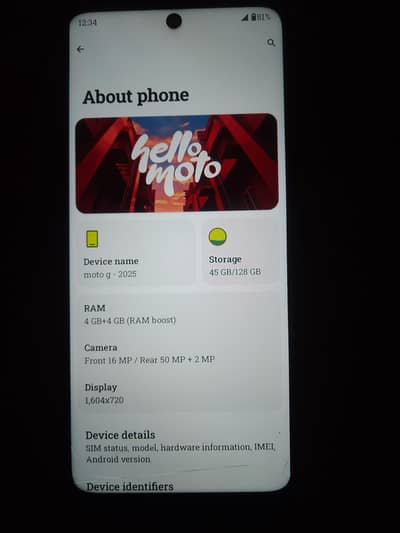 Motorola Moto G 2025 4+4/128 PTA Approved