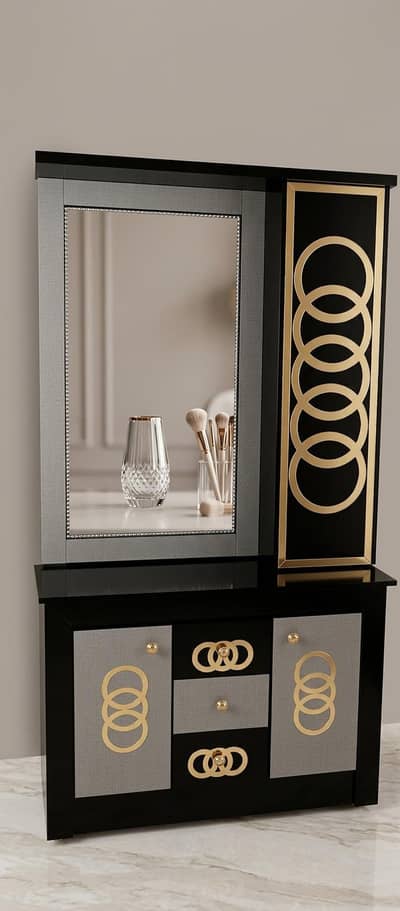 Bed, Dressing Table, Side Tables, Almari & Room Divider