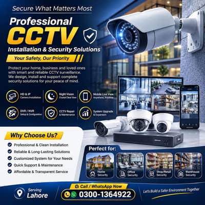 Professional CCTV Camera Installation & Security Solutions – Lahore
