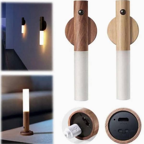 Intelligent Motion Sensor Light - Induction Light Wood Motion Sensor Night Light for Room & Kitchen - Motion Sensor Light for Cabinet - Sensor Light for Room - Kitchen Lights - Body Sensor Light, 3 Adjustable Modes - Ideal for Bedroom, Hallway, Staircase