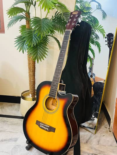 jambo size Siltron Acoustic Guitar – Sunburst Finish