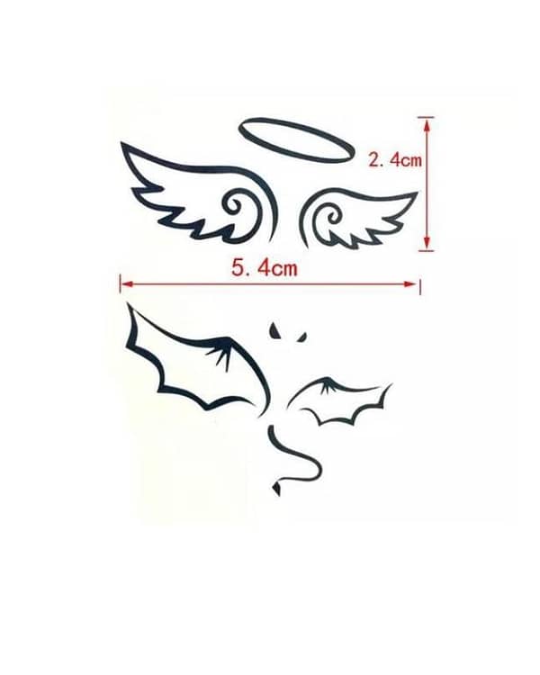 Rocoart HC1034 Temporary Tattoo Sticker - Shoulder Angel Wing Design