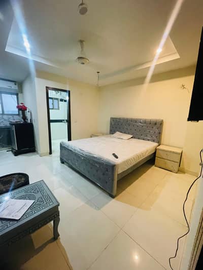 Luxury studio furnished family apartment available for rent in bahria town phase 4 Civic centre well maintained building reasonable rent