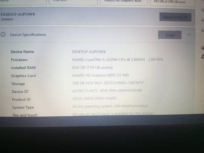 Core i5 3rd gen 320gb 8gb Ram + wireless rgb Mouse in good condition