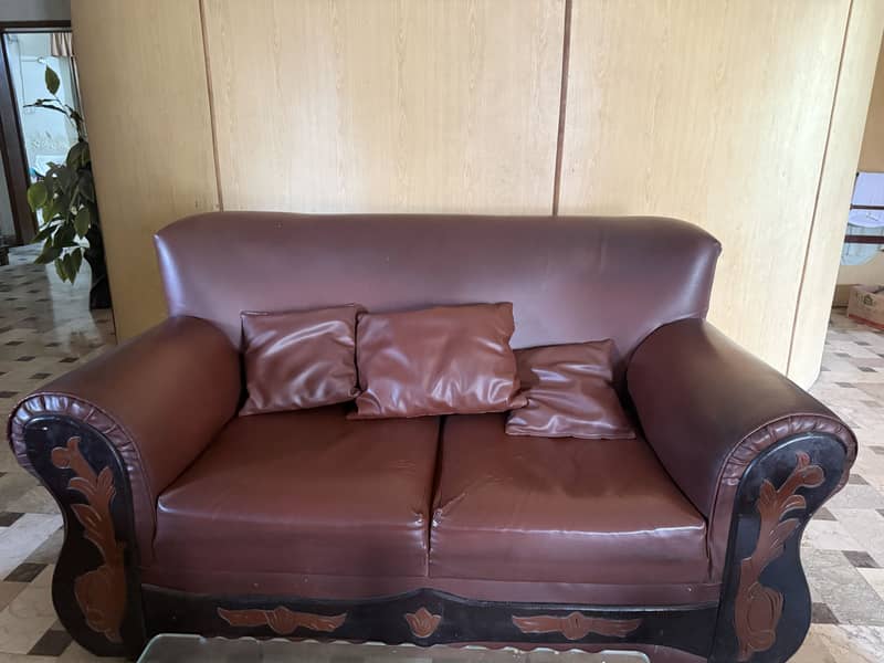 Leather sofa set 4