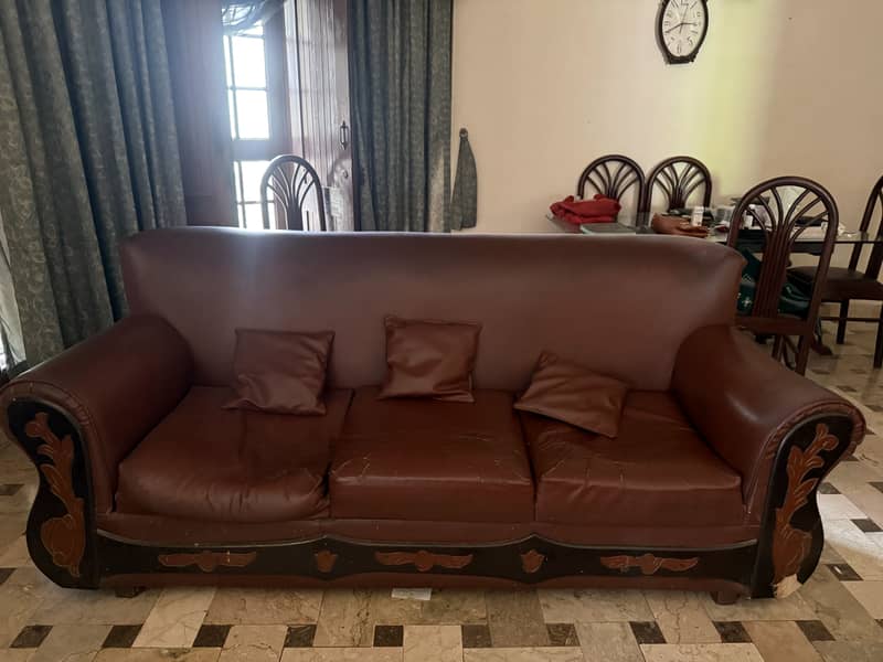 Leather sofa set 5
