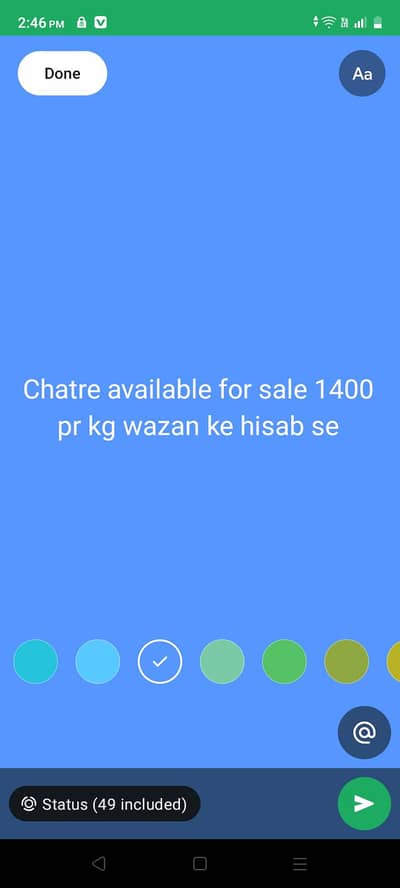 chatre available for sale 1400 pr kg tol kr