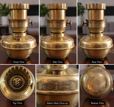 Vintage Austrian Brass Oil Lamp – Made in Austria – Antique