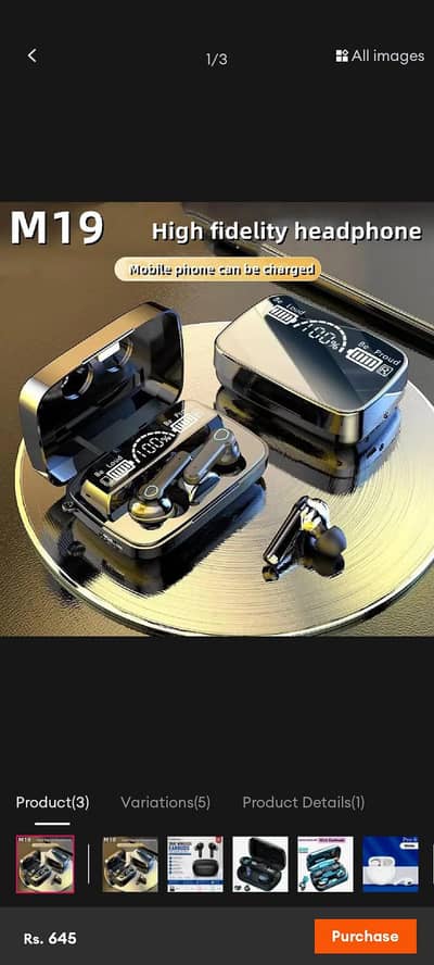 M19 Earbuds quantity 100