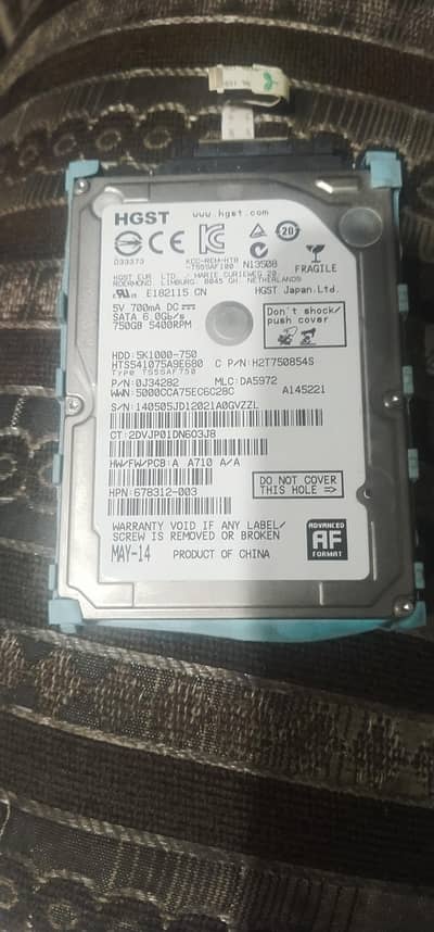 Hard Stata disk drive HGST 750GB