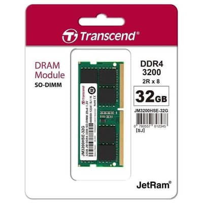 Transcend JetFlash 32GB 3200Mhz DDR4 SO-DIMM Laptop Memory Ram