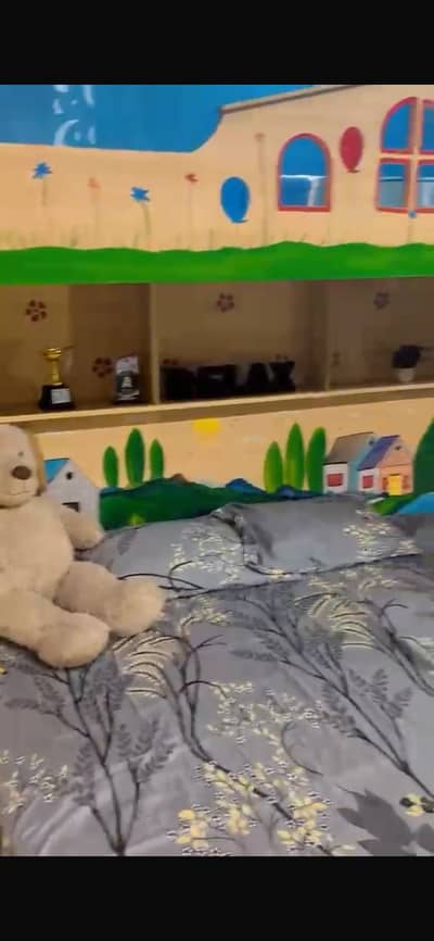 Kids bed set with 3cupboard with dressing