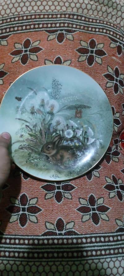 Vintage Austrian Collectible Porcelain Plate (1990) - Wild Rabbit