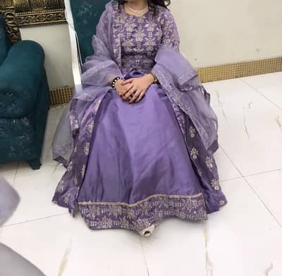 Beautiful purple Embroidered Maxi /Lehenga Dress