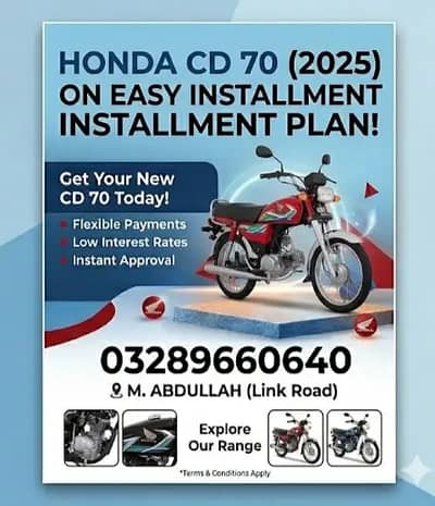 Honda CD 70 2025 avail on easy installments