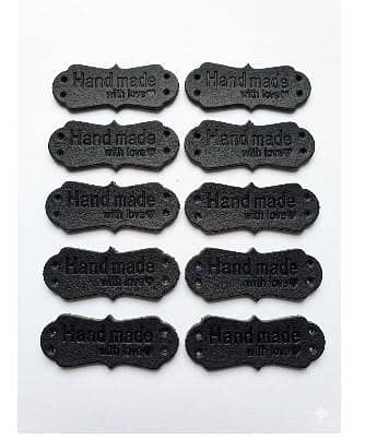 10 Pcs Handmade PU Leather Tags for Sewing Knitting Bags Hats Garments RA5495