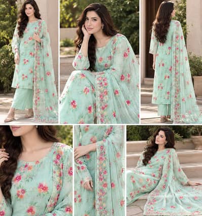 pure crepe embroidery handwork suit two piece suit shirt and dupatta