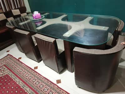 Dining Table | 8 Seater | Comfortable chairs | Aesthetic Design |