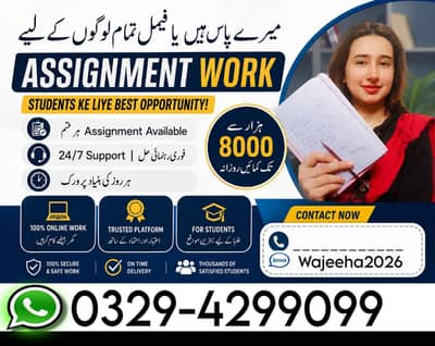 Assignment Work, Online work, part-time job, data entry