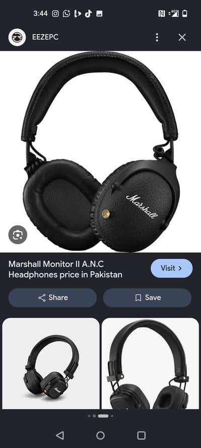 marshall Monitor headphones with Anc and enc