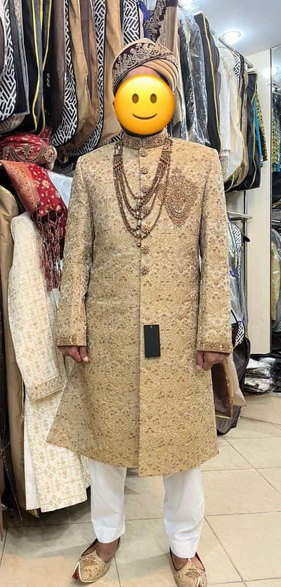 Medium Size Sherwani with matching khussa for Sale