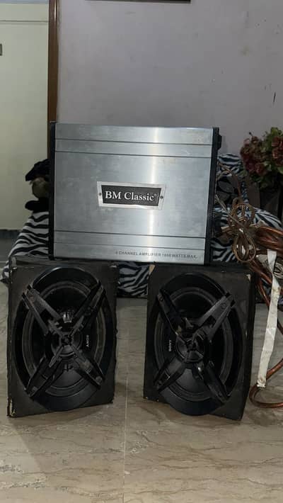 Sony 6x9-inch 3-way coaxial car audio speaker and BM CLASSIC AMPLIFIER