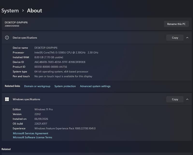 CORE I5 5TH GENERATION 5