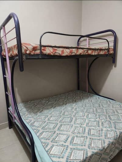 Double Decker Metal Bunk Bed – Good Condition