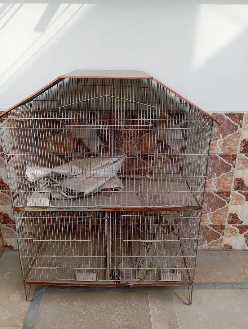 3 bird cages and breeding boxes