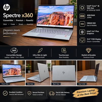 HP Spectre x360 i5 10th Gen 8GB 256GB SSD Touch 2-in-1