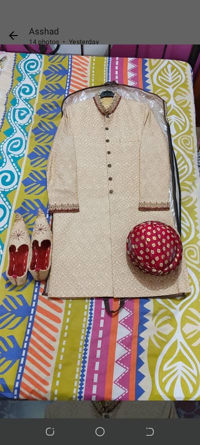 sherwani with accessories,good condition