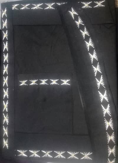 Beautiful Black Star Embroidered Unstitched 2 piece