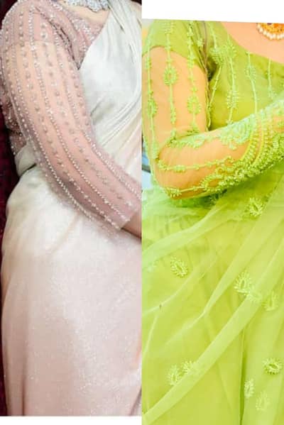parrot green saree