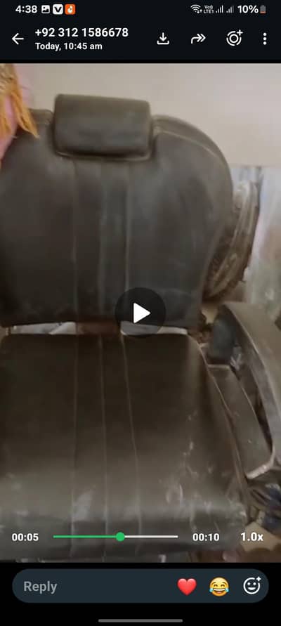 saloon chair for sale only 15000hjr new hai cahir bs dost pari howi ha