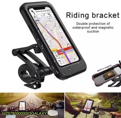360 Degree Rotating Phone Holder Black TPU Motorcycle Stand