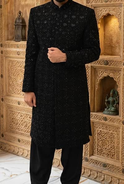 Premimum Black Sherwani